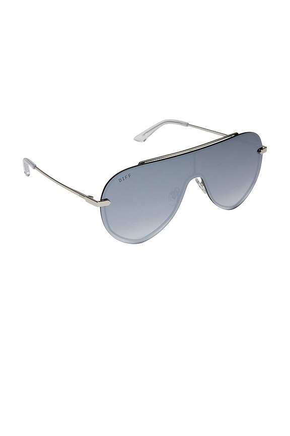 view 2 of 3 Imani Sunglasses in Silver, Grey Gradient, & Silver Flash