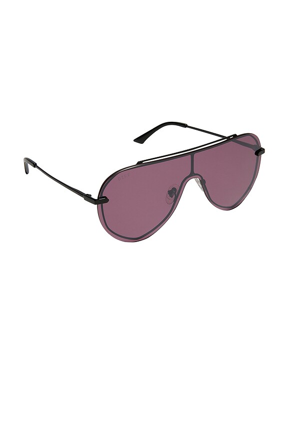 view 2 of 4 Imani Sunglasses in Black, Aubergine, & Silver Flash