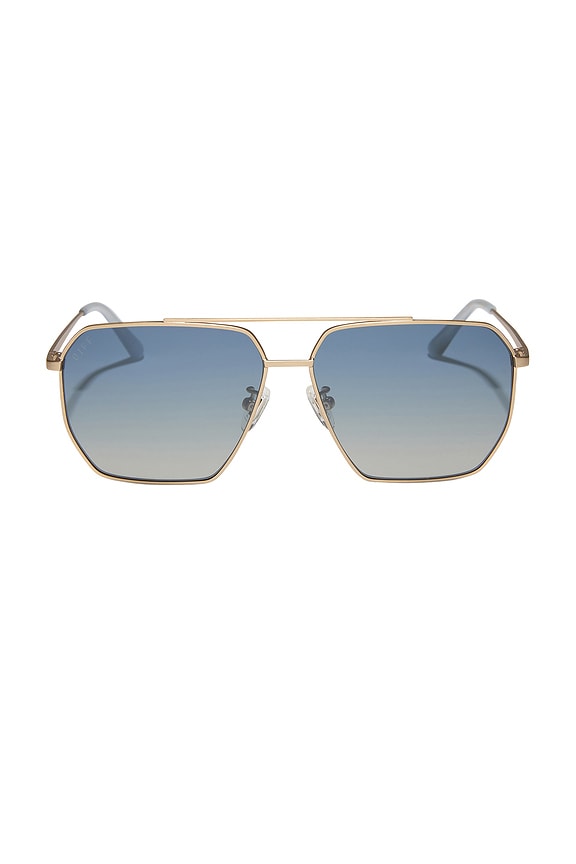 view 1 of 4 Berkely Sunglasses in Brushed Gold & Aegean Blue Gradient