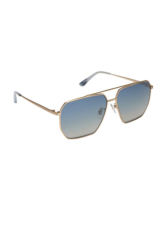 view 2 of 4 Berkely Sunglasses in Brushed Gold & Aegean Blue Gradient