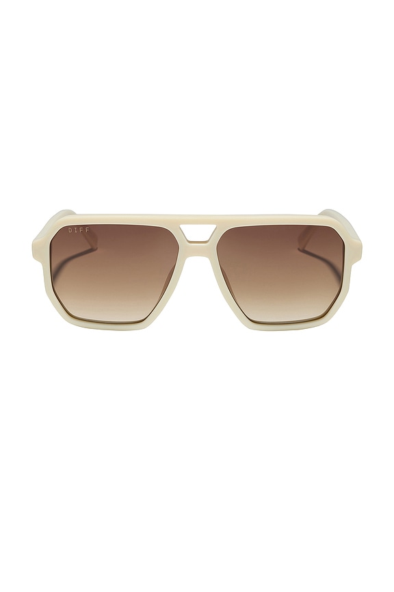 view 1 of 3 Cameron Sunglasses in Courtside Ivory & Brown Gradient Polarized