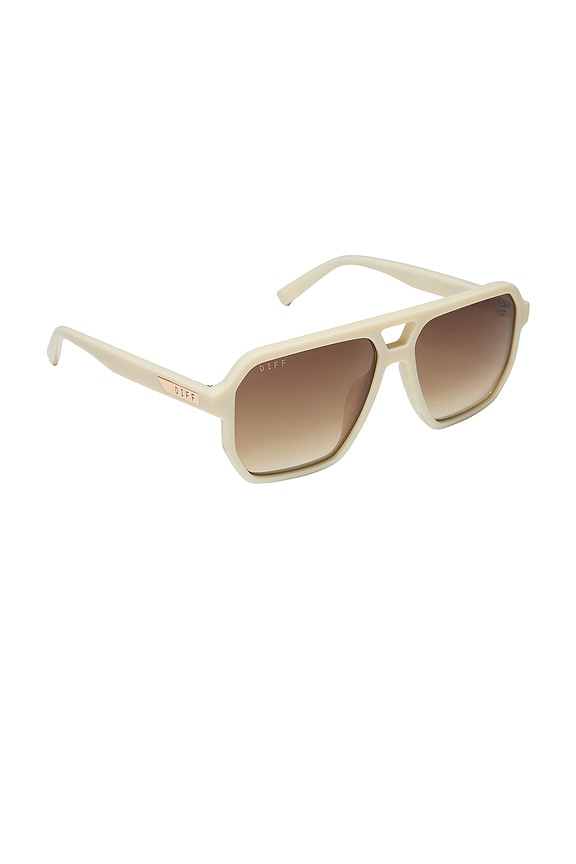 view 2 of 3 Cameron Sunglasses in Courtside Ivory & Brown Gradient Polarized
