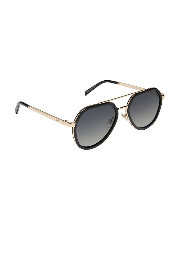 view 2 of 3 Joey Sunglasses in Black & Grey Gradient Polarized