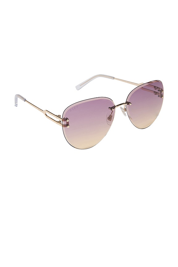 view 2 of 3 GAFAS DE SOL TRISTA in Gold & Misty Lilac Gradient