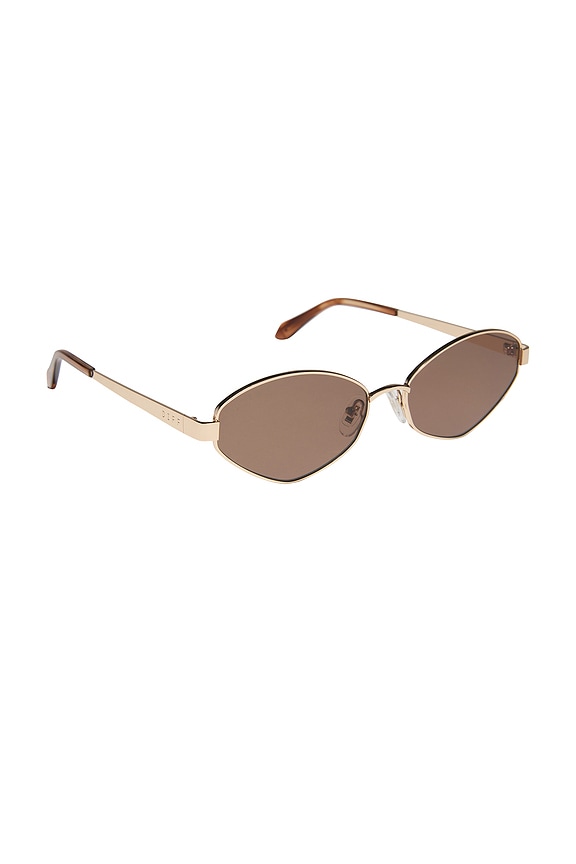 view 2 of 2 X Jojo Fletcher Irregular Metal Cat Eye Sunglasses in Horn Tortoise & Brown