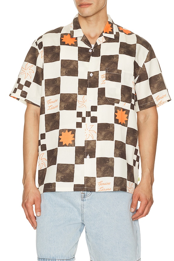 view 1 of 4 Check Button Up Shirt in Brown