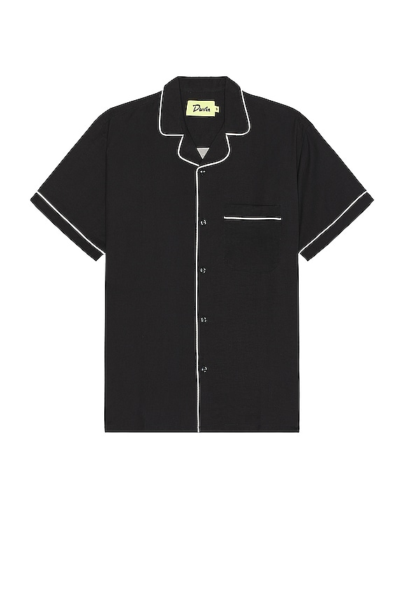 Duvin Design Poolside Retro Button Up Shirt in Black | REVOLVE