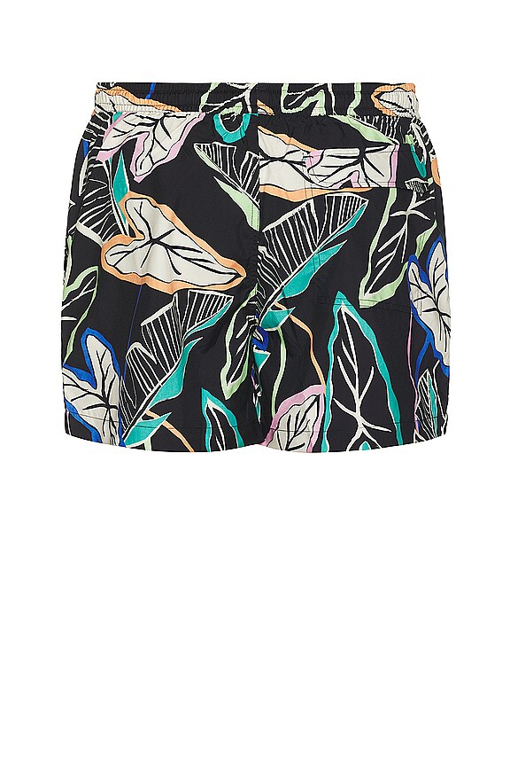 view 2 of 4 Neon Palm Swim Short in Black