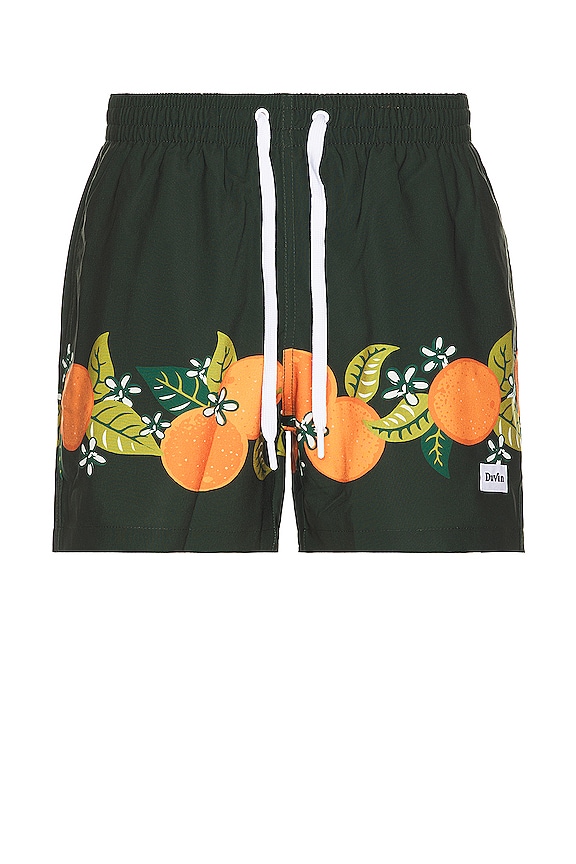 view 1 of 4 Tropical Orange Swim Short in Black