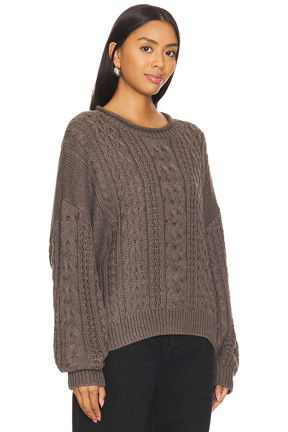 view 2 of 4 PULL ARAN in Medium Heather Brown