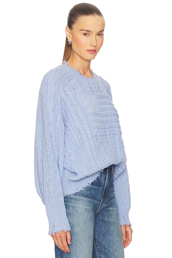 view 2 of 5 Oversized Cropped Shadow American Flag Sweater in Blue