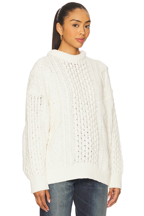 view 2 of 4 Oversized Aran Sweater in Off White