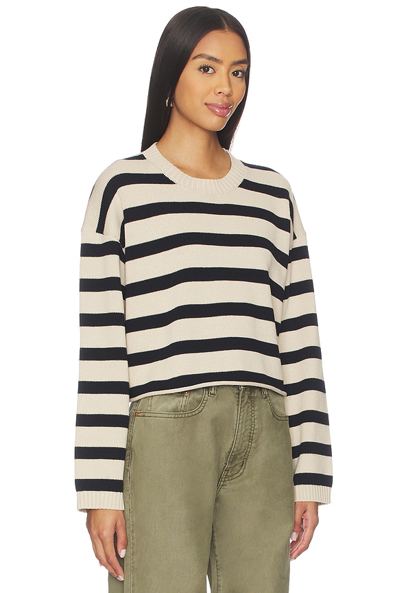 view 2 of 4 Cropped Stripe Sweater in Midnight & Straw