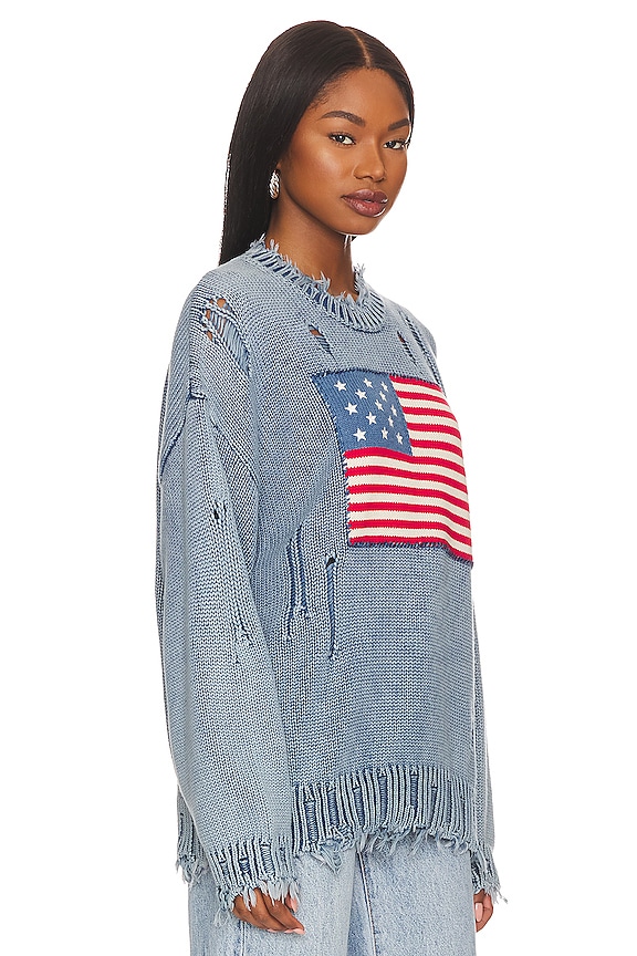 view 2 of 4 American Flag Sweater in Light Indigo