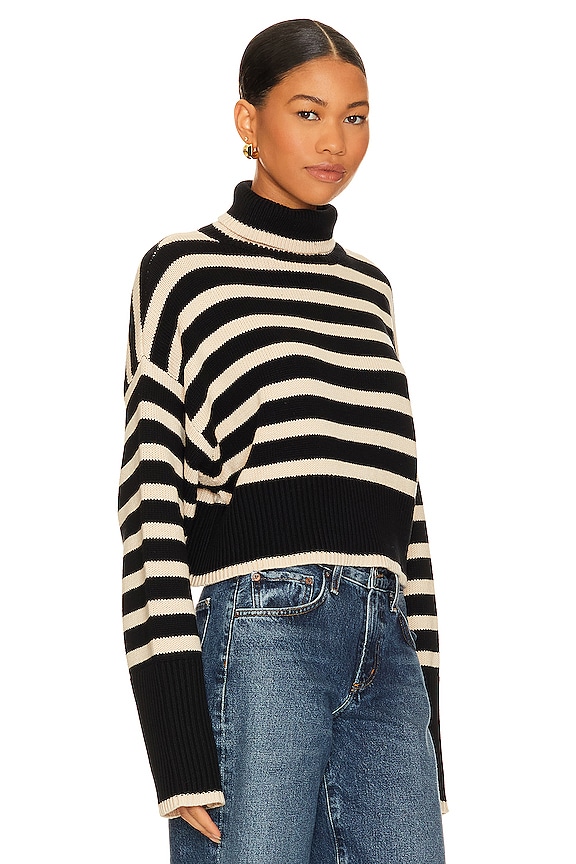 view 2 of 4 JERSEY CON CUELLO DE CISNE CORTO SAILOR in Black & Tan Stripe