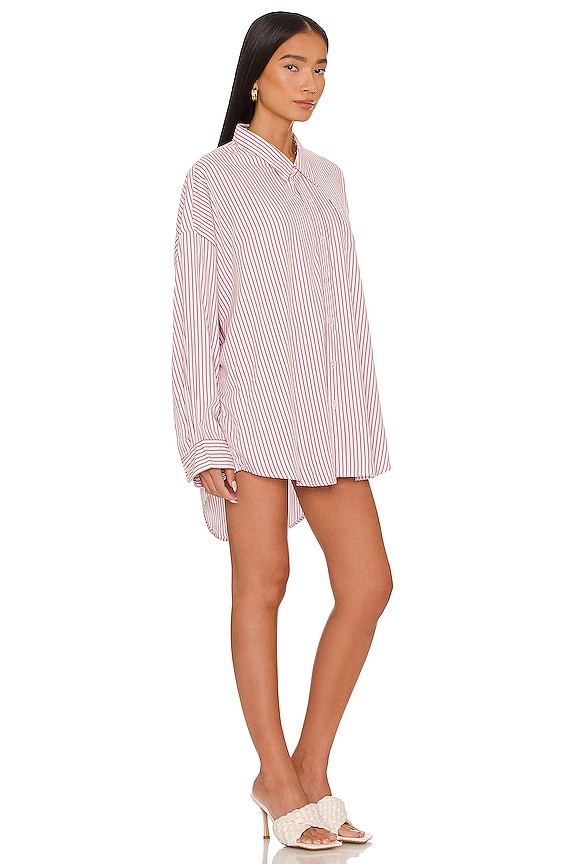 view 2 of 4 Button Front Shirt in Red Stripe