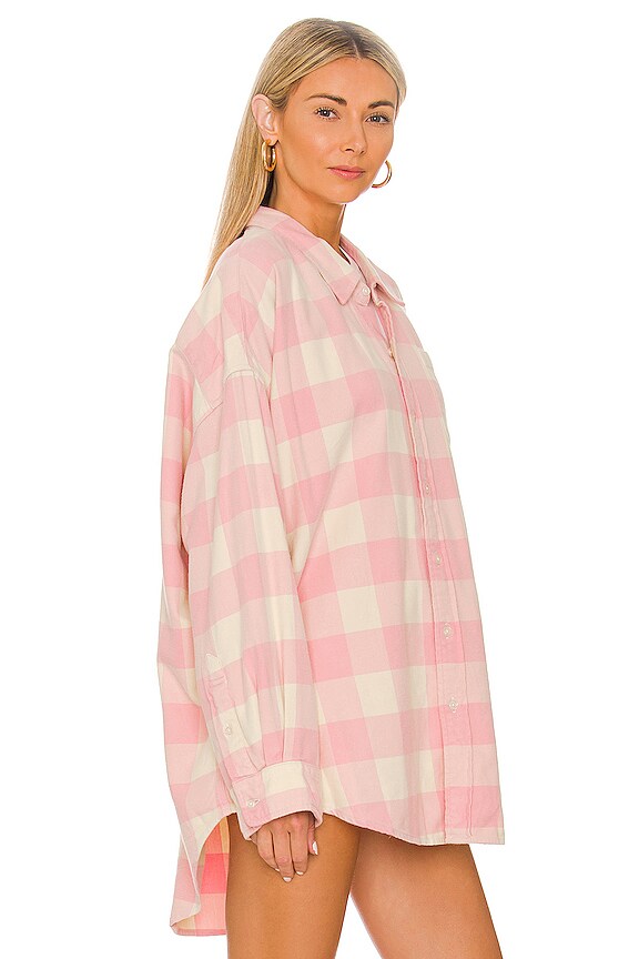 view 2 of 4 ТОП BUTTON in Light Pink & Ecru Plaid