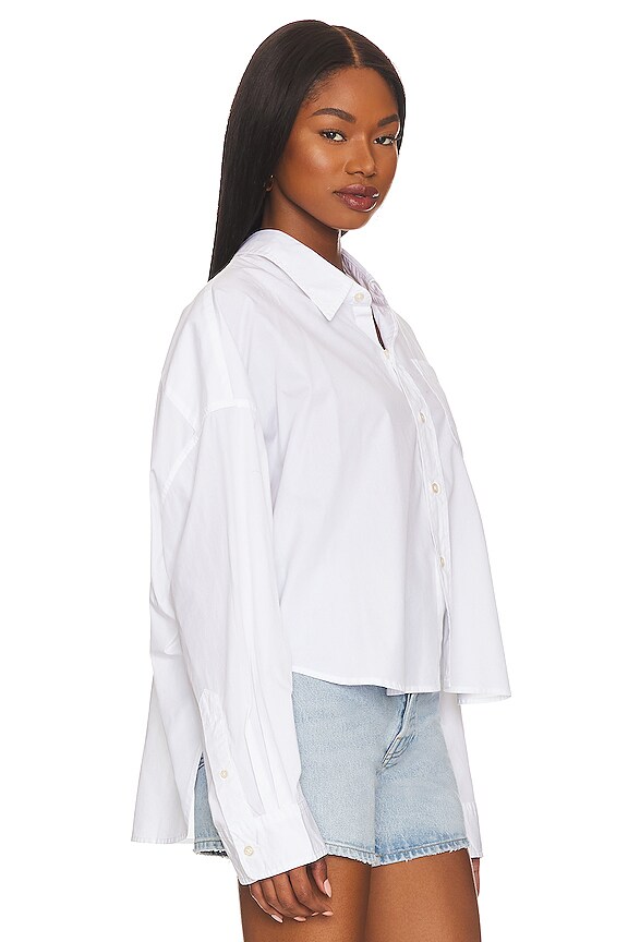 view 2 of 4 Cropped Button Front Shirt in White