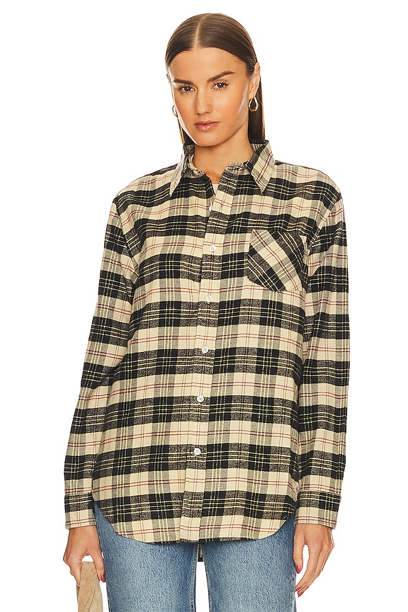 view 2 of 5 BOYFRIEND シャツ in Beige & Black Plaid