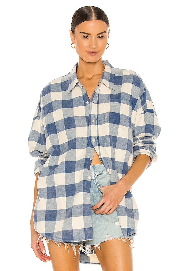 view 1 of 4 CHEMISE in Light Blue & Ecru Plaid