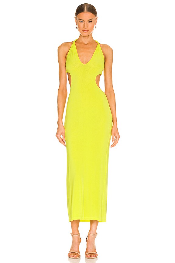 Dion Lee V Neck Rope Dress in Acid Yellow | REVOLVE