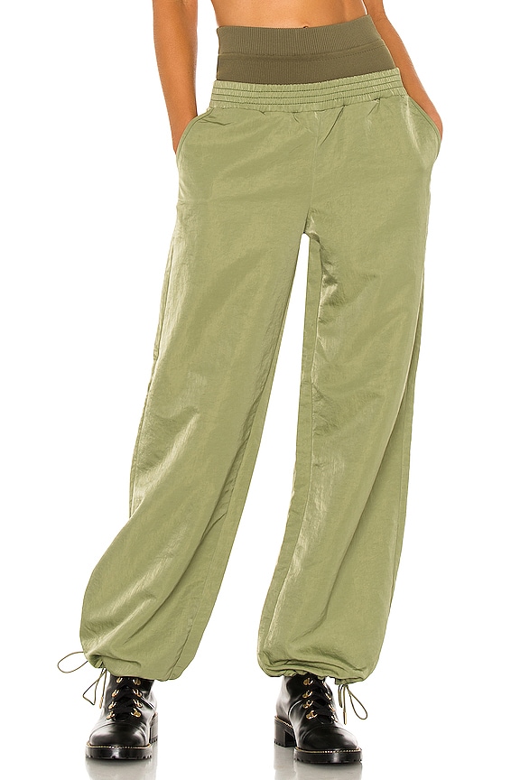 view 1 of 4 PANTALON FORME SURVÊTEMENT NYLON in Washed Olive