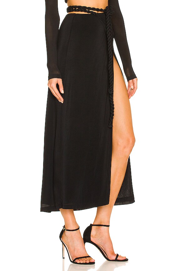 view 2 of 4 Rope Wrap Skirt in Black