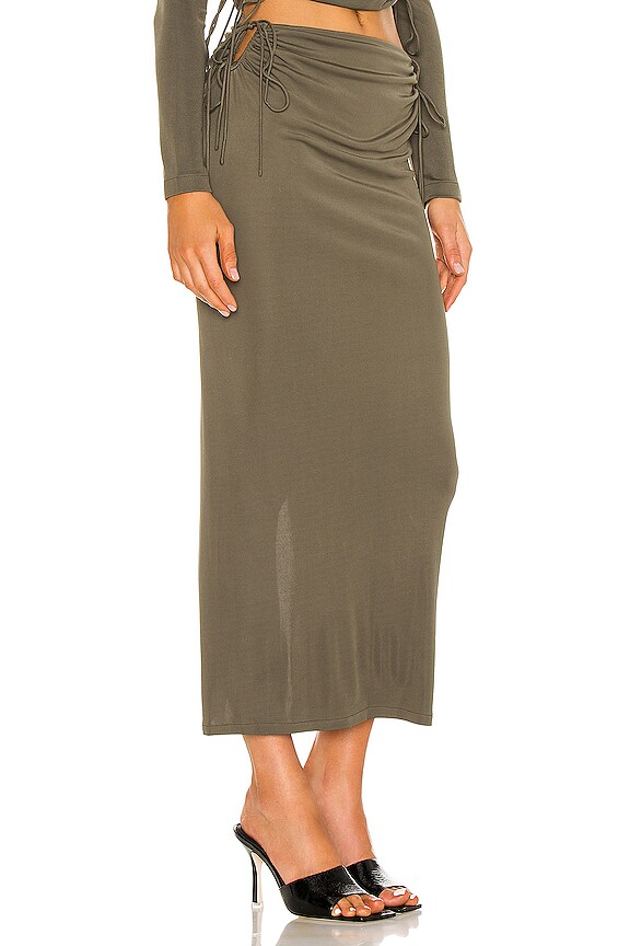 view 2 of 5 Wire Jersey Skirt in Slate Green