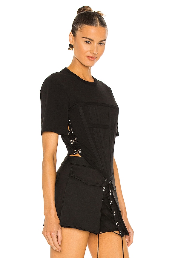 view 2 of 4 Jersey Corset Tee in Black