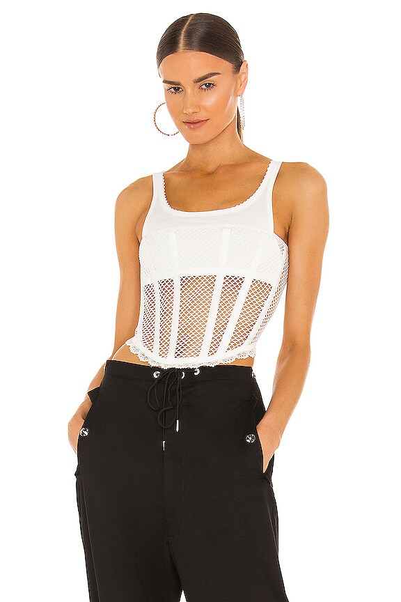 view 1 of 4 Net Lace Suspended Corset Top in Ivory