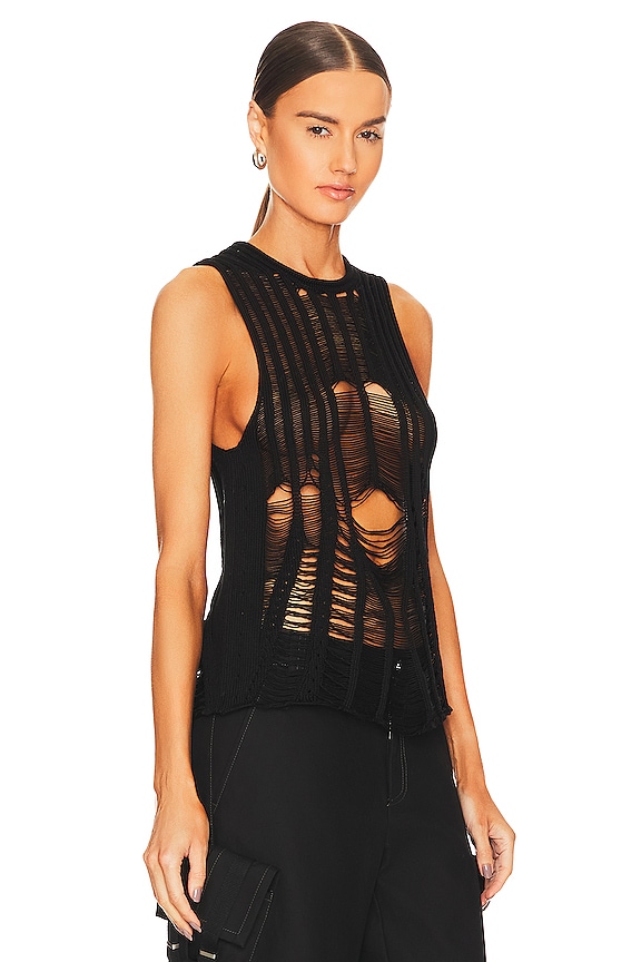 view 2 of 4 Distressed Floats Tank in Black