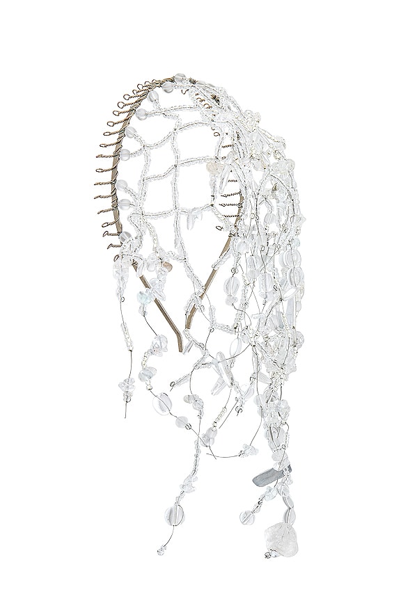 view 2 of 3 Undone Clear Quartz And Glass Beads Headpiece in Clear Quartz
