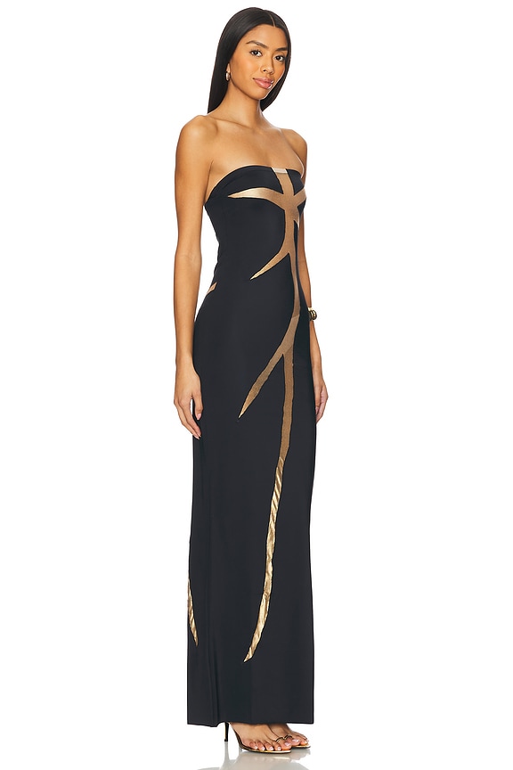 view 2 of 3 Healing Of A Broken Heart Lycra Dress in Black & Gold