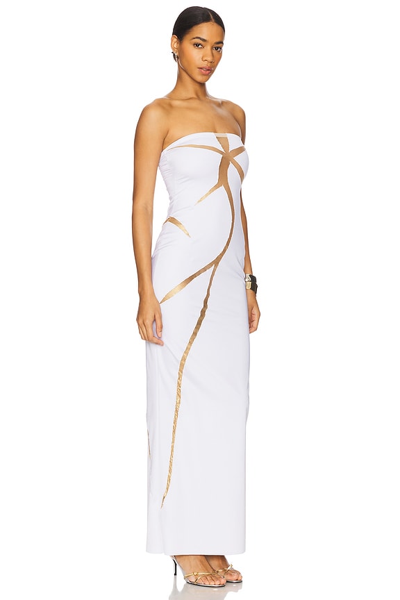 view 2 of 4 Healing Of Broken Heart Dress in White & Gold