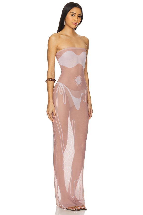 view 2 of 3 Tan Lines Mesh Dress in Medium Nude