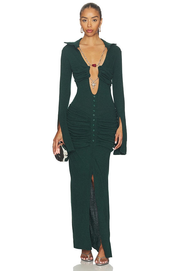view 1 of 3 La Davina Knit Long Dress in Green