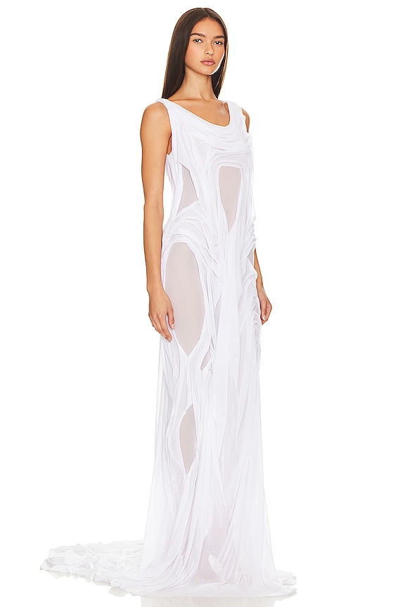 view 2 of 4 Wetlook Dress in White Mesh