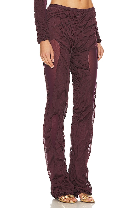 view 2 of 4 PANTALÓN CON TRABILLA WETLOOK in Maroon Purple
