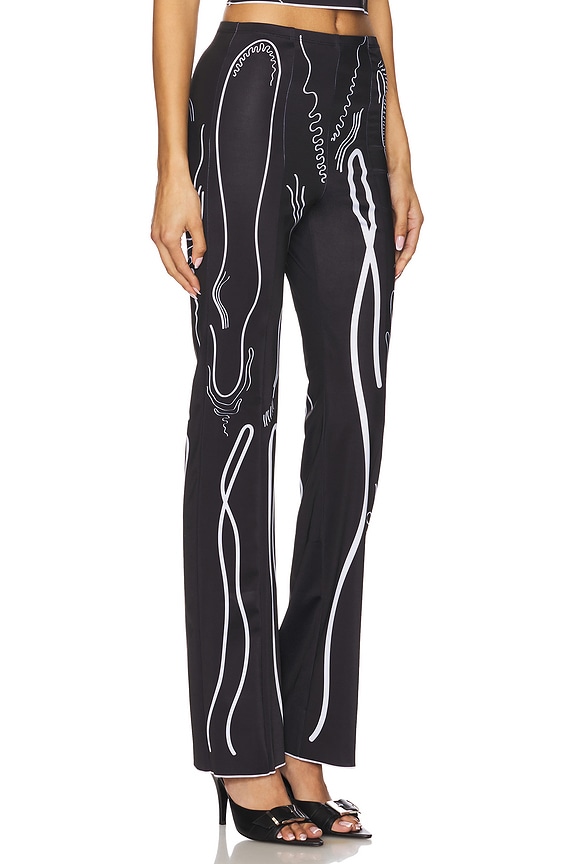 view 2 of 6 PANTALON VENUS SHELL LYCRA in Black With White Print
