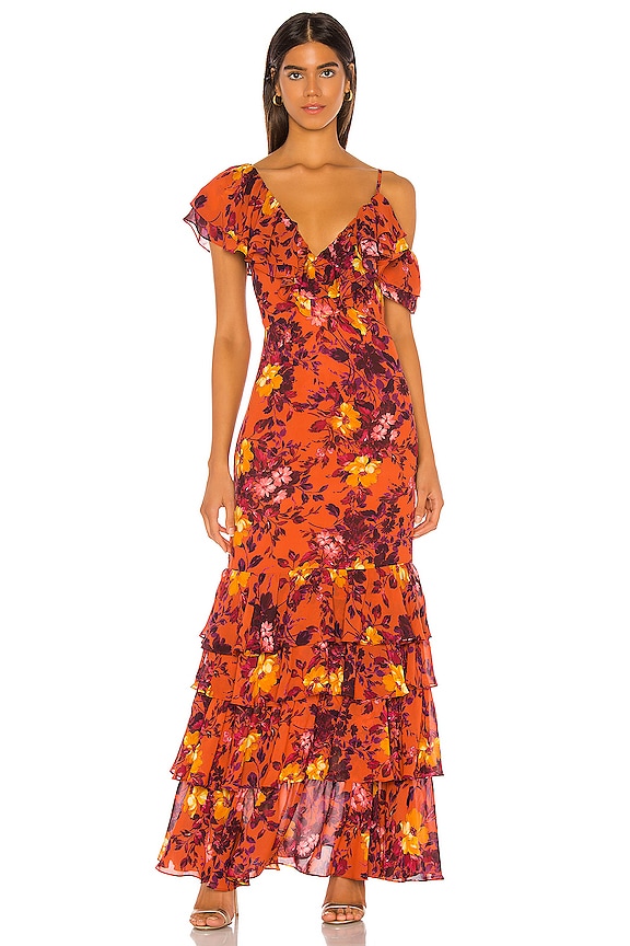 view 1 of 3 ROBE DE SOIRÉE in Rust Vanishing Floral