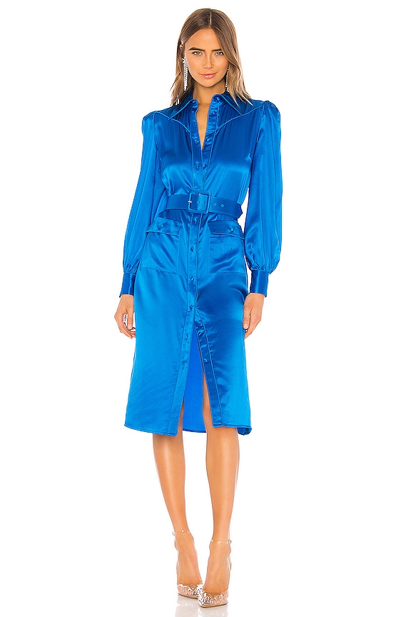 view 2 of 4 Shirt Dress With Belt in Azure Blue