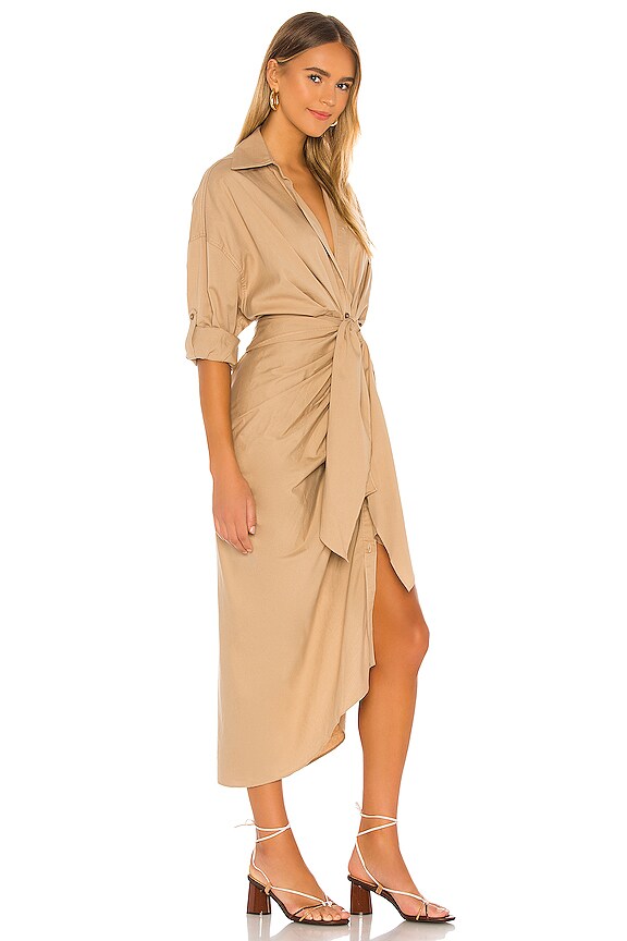 view 2 of 3 Button Up Shirt Dress in Khaki