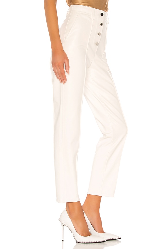 view 2 of 4 PANTALON EN CUIR VEGAN LEATHER in White