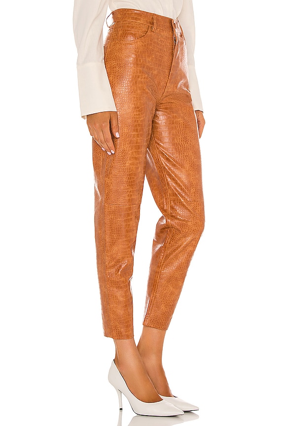 view 2 of 4 High Waisted Tapered Leg Pant in Cognac