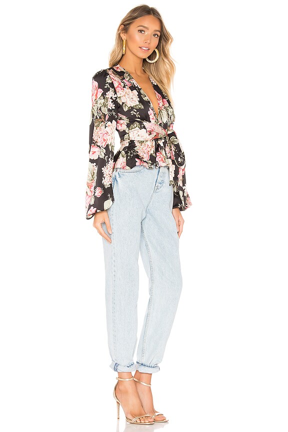 view 2 of 3 Button Up Blouse with Back Tie in Oynx in Onyx