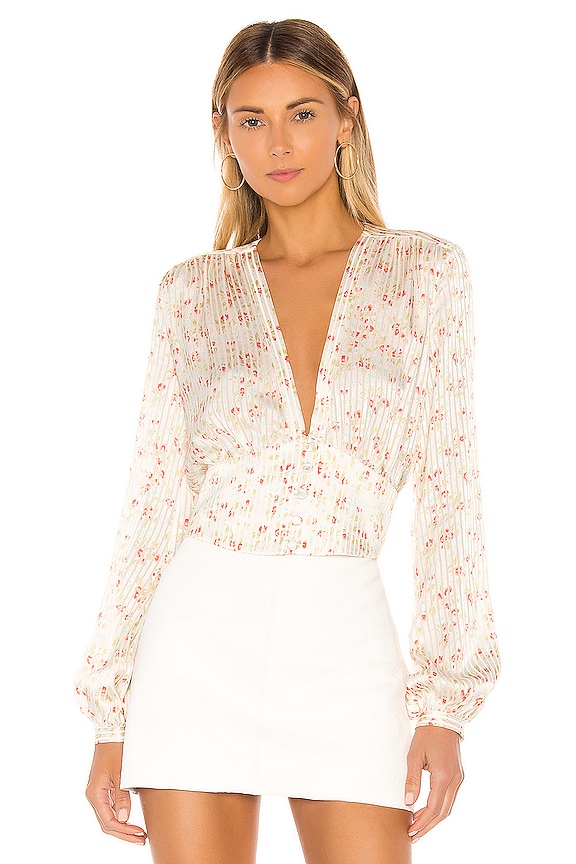 view 1 of 4 Sweet Virginia Ditsy Blouse in Stripe Jacquard