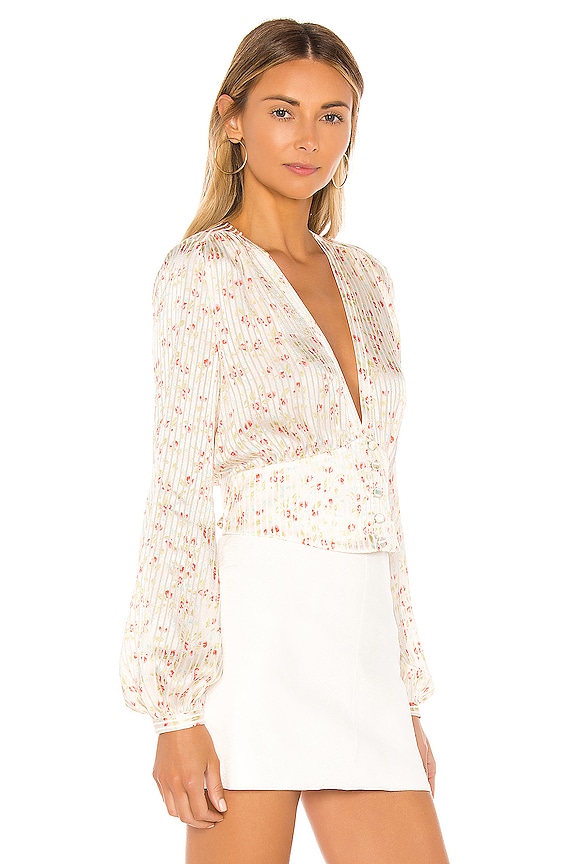 view 2 of 4 Sweet Virginia Ditsy Blouse in Stripe Jacquard