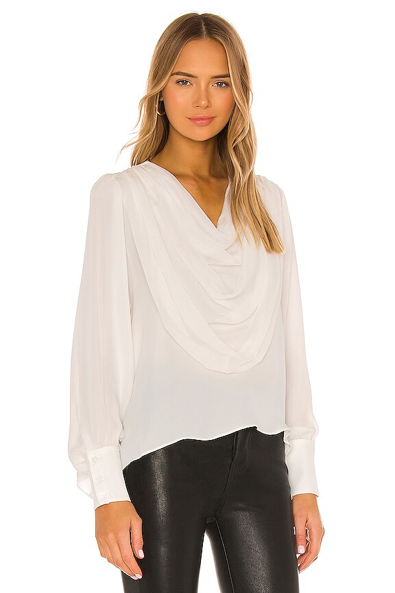 view 2 of 4 Draped Cowl Blouse in Pearl