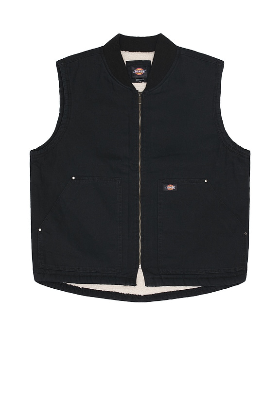 view 2 of 4 Duck Fleece Lined Vest in Stonewashed Black