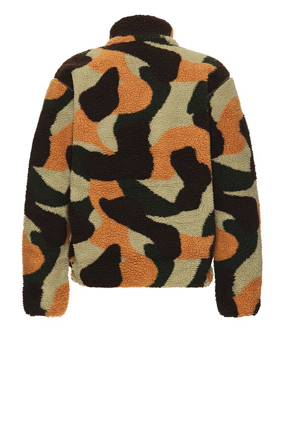 view 2 of 4 Relaxed Fit High Pile Fleece Camo Jacket in Imperial Green